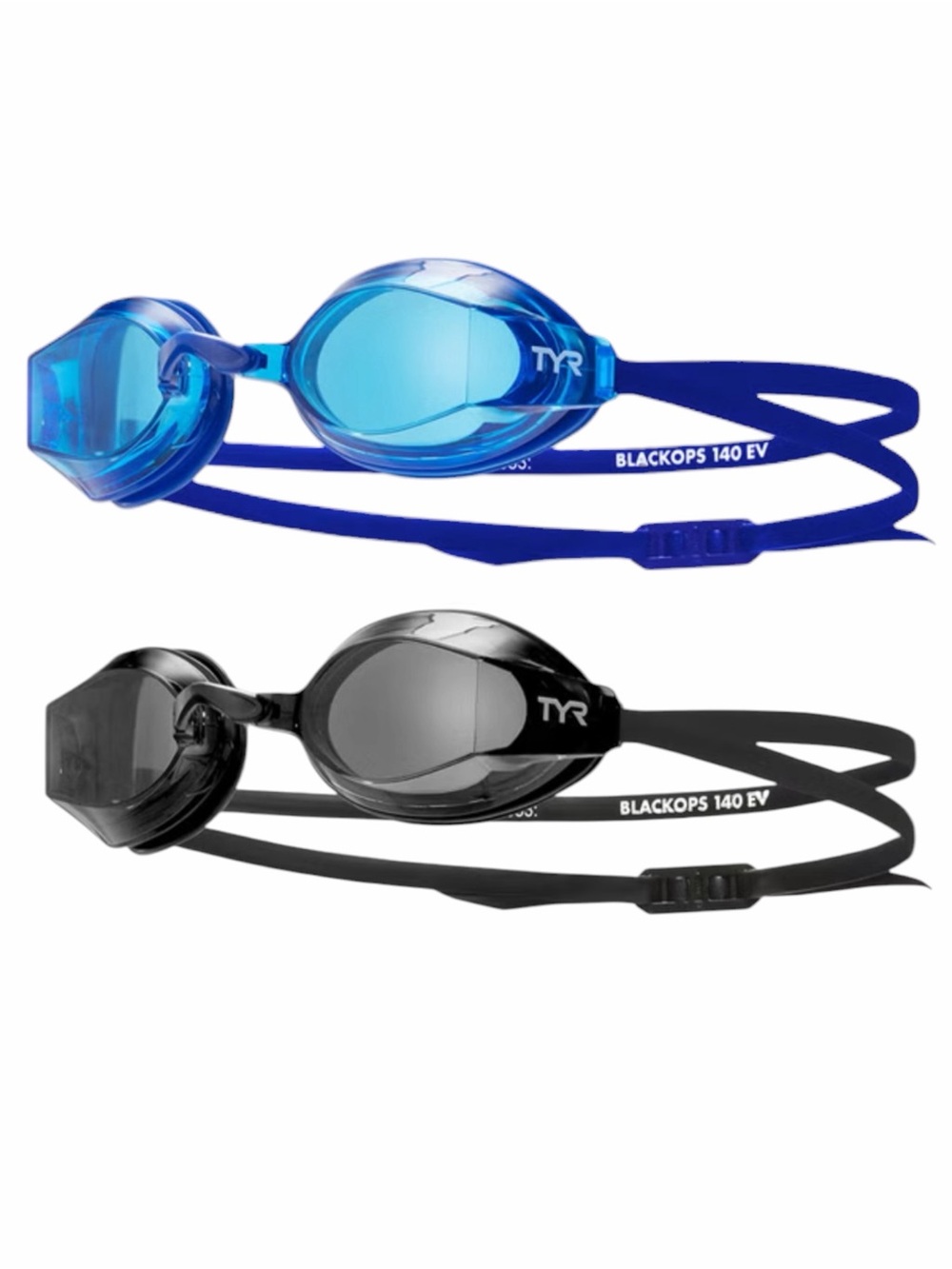 New TYR Blackops 140 EV Swim Goggles 2-Pack Adult 16+ Black/Blue